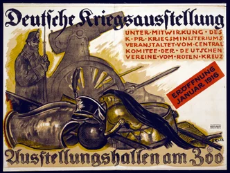 Plakat zur Werbung für eine deutsche Kriegsausstellung, 1915